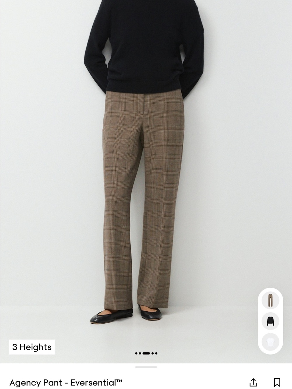 Aritzia Agency Pants - Brown/Taupe Plaid